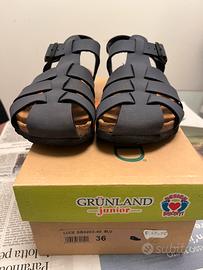 Grunland junior sabdali in pelle blu n 36