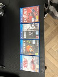 4 giochi ps4 raimbow,minecraft,spiderman,nfs