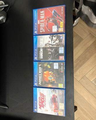 4 giochi ps4 raimbow,minecraft,spiderman,nfs