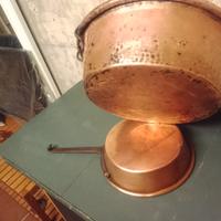 paiolo e padella rame cm 30, e cm 20