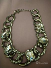 collana acciaio inox con strass