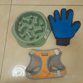 pettorina tg S + ciotola mangiadagio + guantopeli