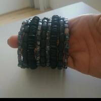 Bracciale a molla-rigido nero multicolore