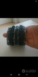 Bracciale a molla-rigido nero multicolore