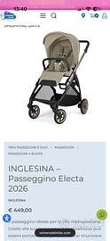 Passeggino inglesina electa colore hangar beige