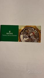 Rolex : libretto service Rolex Daytona 16520