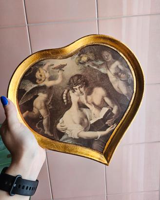 Vassoio decorativo a cuore vintage 26x24 cm