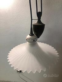 Lampadario in ceramica e vetro sarinato