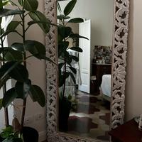 Specchio cornice legno di mango lavorato  87x178