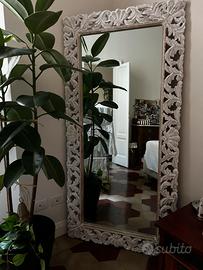 Specchio cornice legno di mango lavorato  87x178