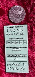 moneta argento 5 euro 2004 austria