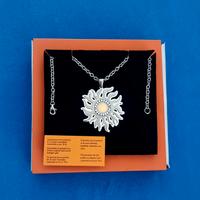 Collana ciondolo sole, ORO 18kt e Acciaio 