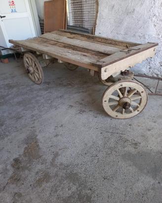 Carro di legno agricolo epoca 4 ruote