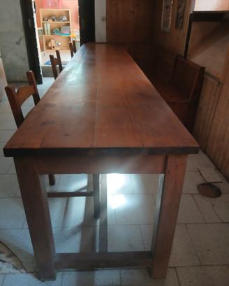 tavolo per taverna  massiccio  assi intere