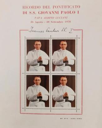 Foglietto  con Firma autografa "Papale" sul piatto