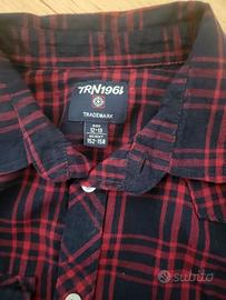 camicia flanella a quadri 12 anni