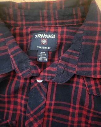 camicia flanella a quadri 12 anni