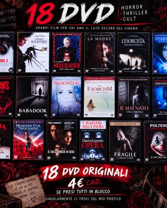 18 DVD HORROR THRILLER CULT – LOTTO