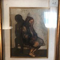 Dipinto donna Attilio Garttafu da collezione