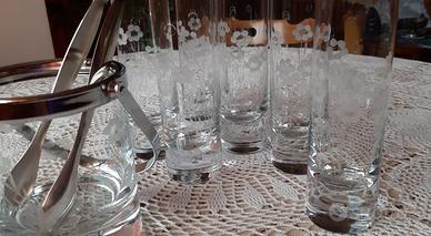 6 bicchieri con goccia+ portaghiaccio