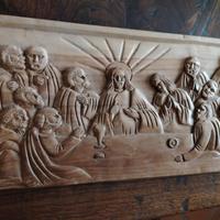 Bassorilievo "Ultima Cena",artigianale,in legno ma
