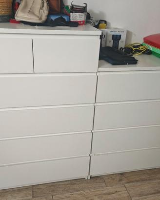 cassettiera/Como moderno bianco a 10 cassetti