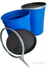 Fusti Biboni in plastica Pvc 60 litri con cerniera