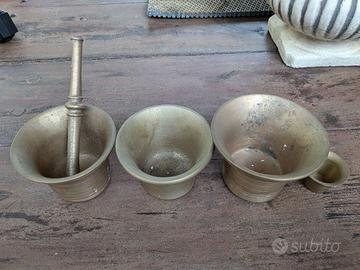 Serie mortai bronzo antichi