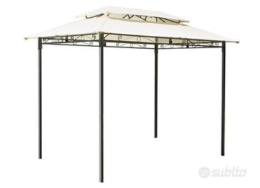 Elegante Gazebo in Ferro 3x2m con Telo Ecrù