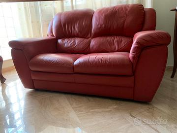 Divano ecopelle 2 posti bordeaux