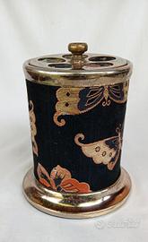 portasigarette da tavolo d'epoca rivestito 