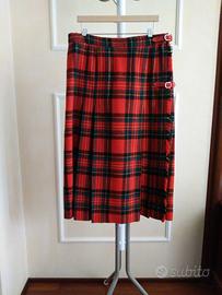 GONNA SCOZZEZE ROSSA A PORTAFOGLIO, IN PURA LANA