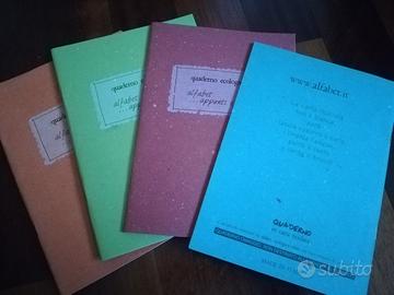 set 4 Taccuini in carta riciclata quaderno eco