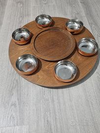 Porta antipasti girevole in legno