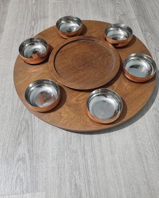 Porta antipasti girevole in legno