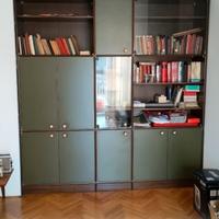 Mobile SOGGIORNO LEGNO e formica verde - LIBRERIA