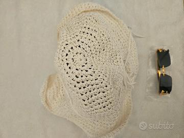 cappello e occhiali da sole neri