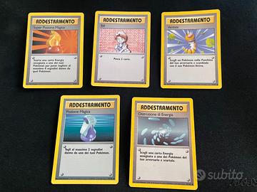 Lotto di 5 carte Trainer - Pokemon Set Base ITA