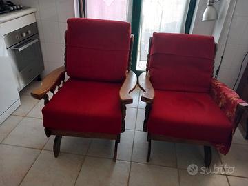 coppia di poltrone a dondolo vintage