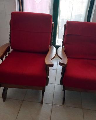 coppia di poltrone a dondolo vintage