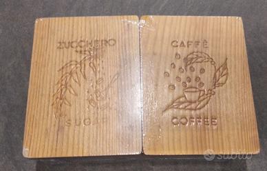 Zuccheriera e Caffettiera contenitori in LEGNO