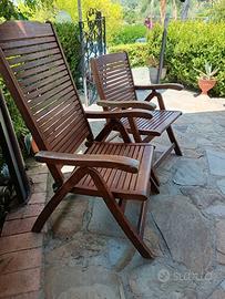 sedie giardino in legno