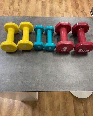 set di pesi da 1, 2, 3 kg