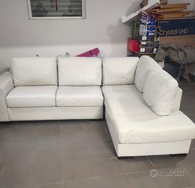 Divano angolare in vera pelle 