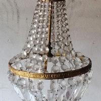 VINTAGE LAMPADARIO DECO gocce vetro