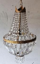 VINTAGE LAMPADARIO DECO gocce vetro