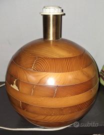 lampada di design anni 60/70 in legno massello