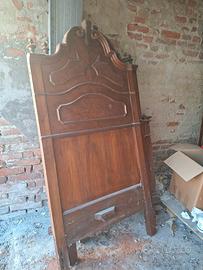 letto matrimoniale antico 800 noce radica