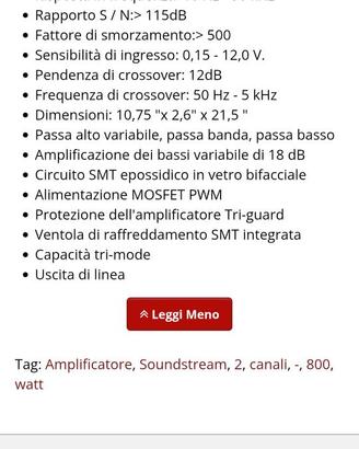 Amplificatore auto soundstream