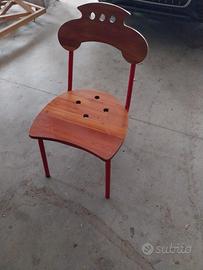 n° 8 sedie ferro e legno  vintage 